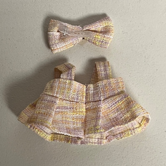 Labubu Designer Clothing Outfit Dress Bow Heart Pink Yellow Clothes Accessories - Picture 7 of 7